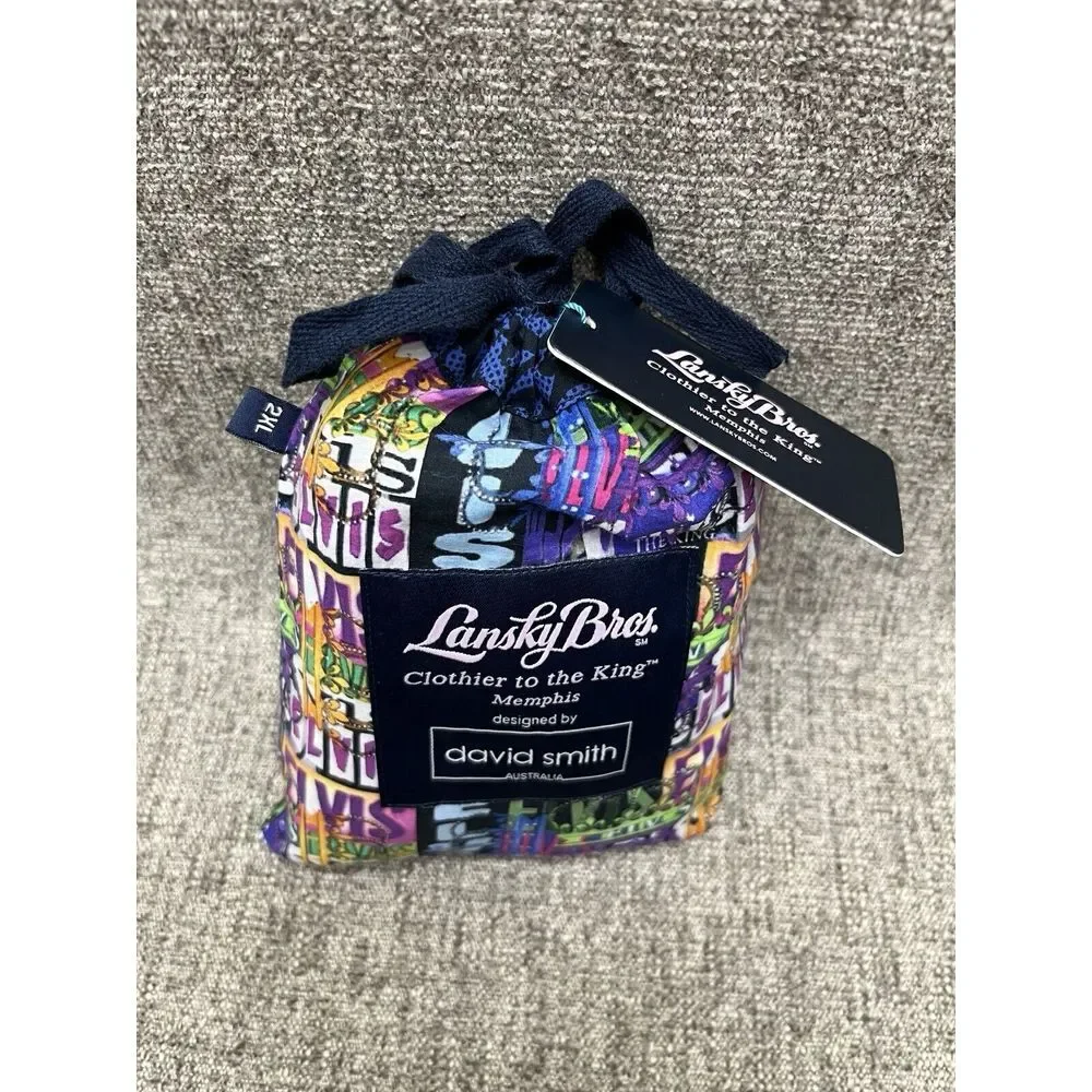 NWT Lansky Bros Boxer Shorts Underwear Elvis‎ Music Sz Colorful 2XL David Smith